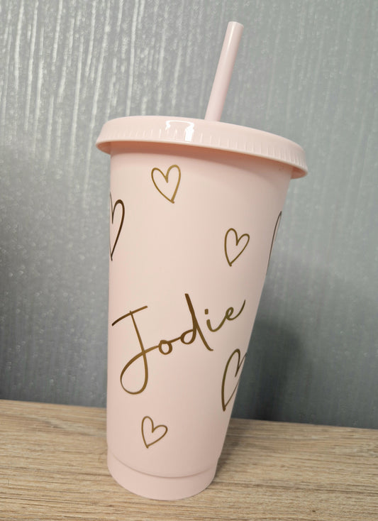 Personalised Cold Cup with Hearts