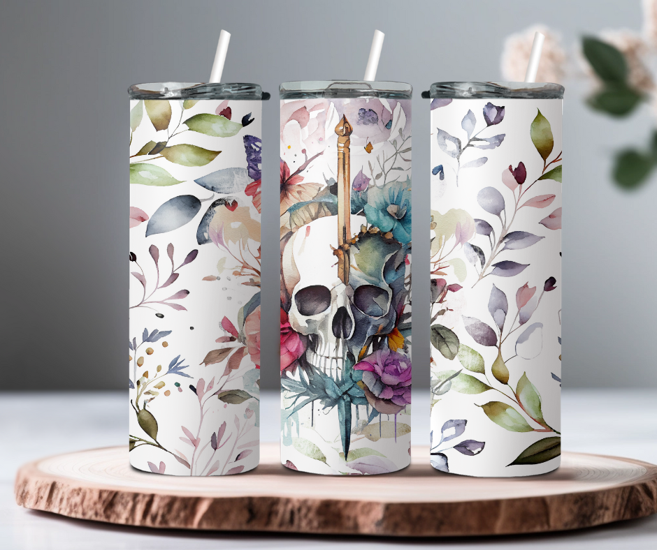 Floral Skull 20oz Tumbler