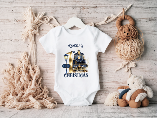 First Christmas Express Baby Vest