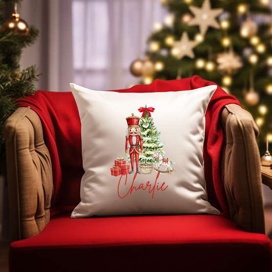 Christmas Tree Red Nutcracker Cushion