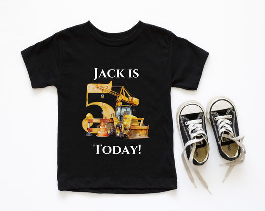 Digger Birthday Black T-Shirt