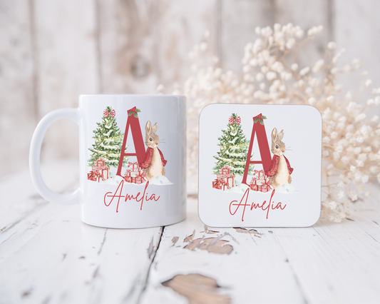 Red Rabbit A-Z Mug and Coaster