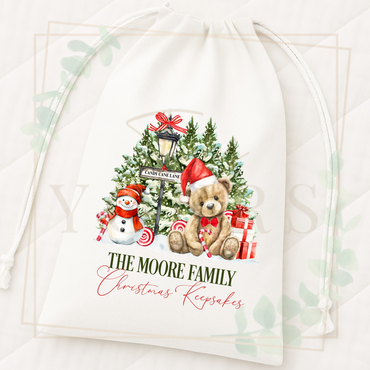 Mini Christmas Sack - Candy Cane Lane