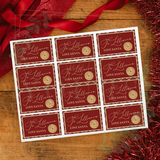 Tartan Trim Gift Stickers