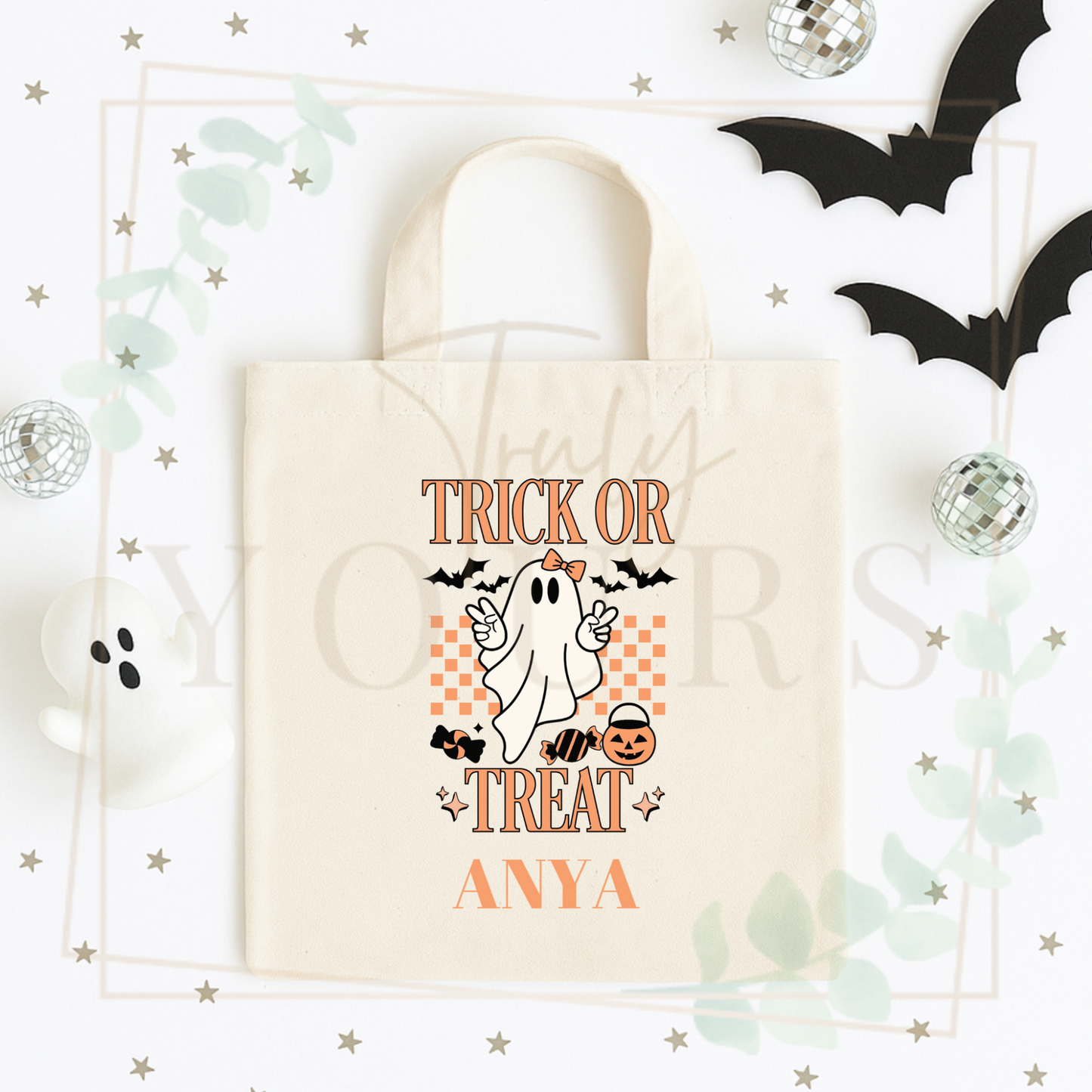 Trick or Treat Girl Mini Tote Bag