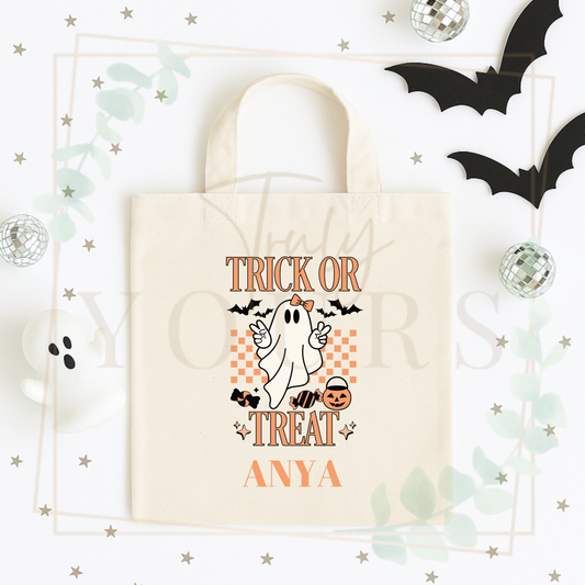 Trick or Treat Girl Mini Tote Bag