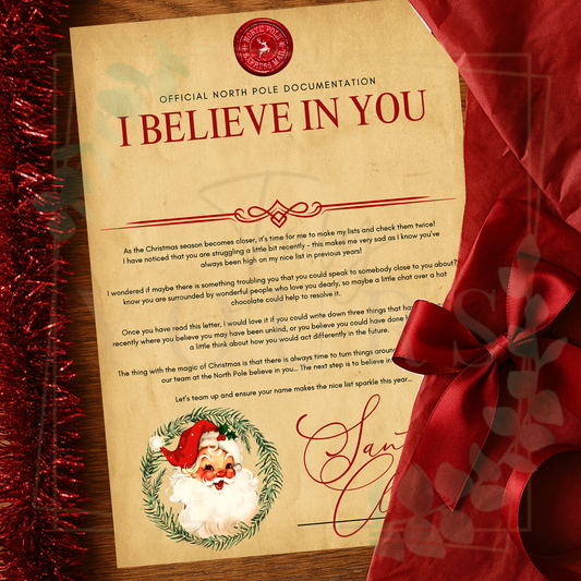 I Believe In You Letter From Santa