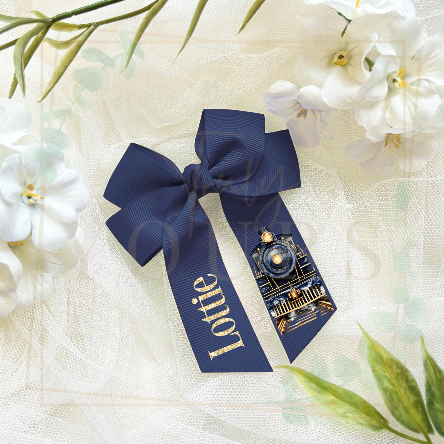 Christmas Train Hair Bow