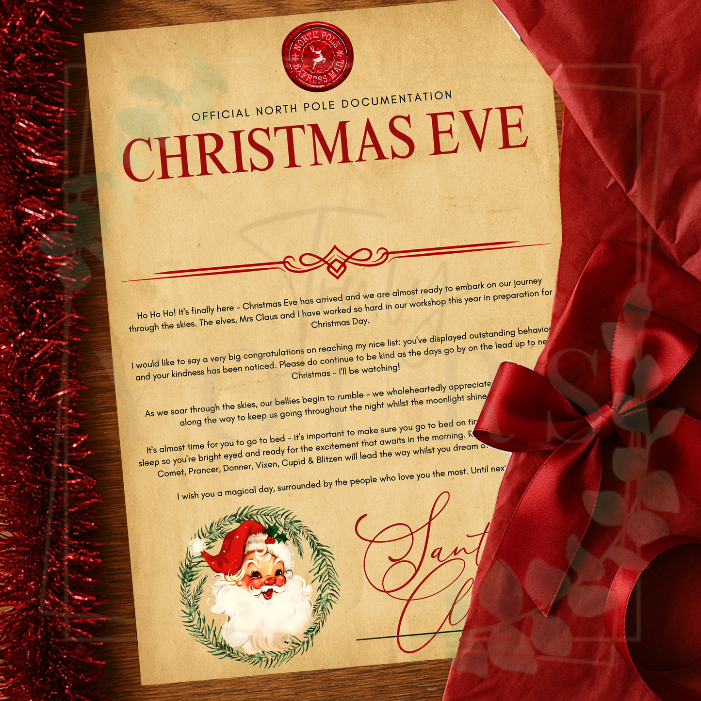 Christmas Eve Letter From Santa