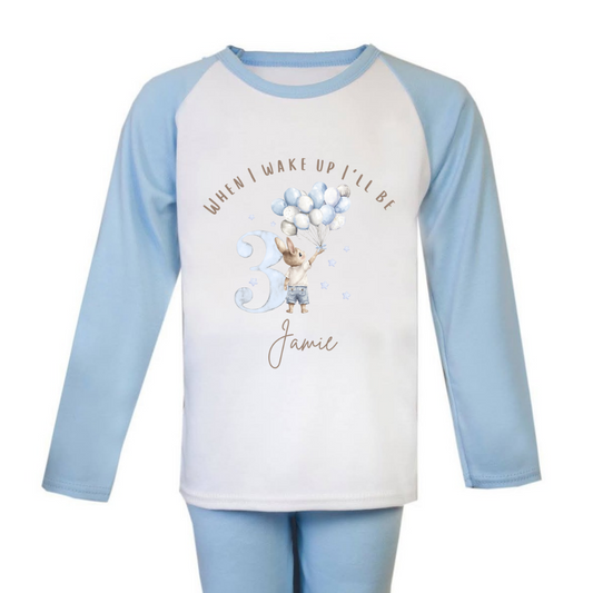 Blue Birthday Bunny Pyjamas