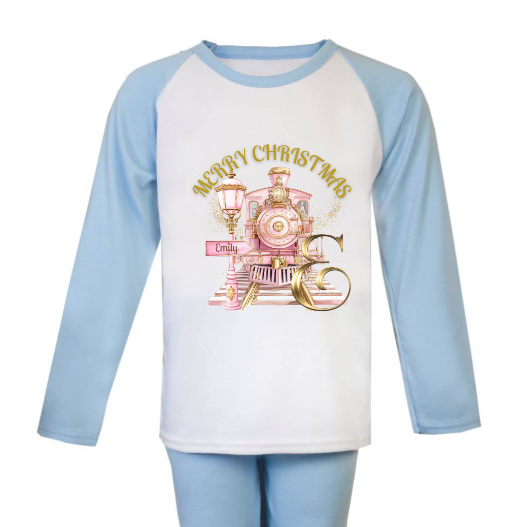 Pink Christmas Express Initial PJs