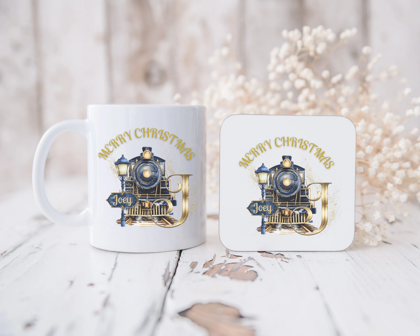 Merry Christmas Express Mug and Coaster