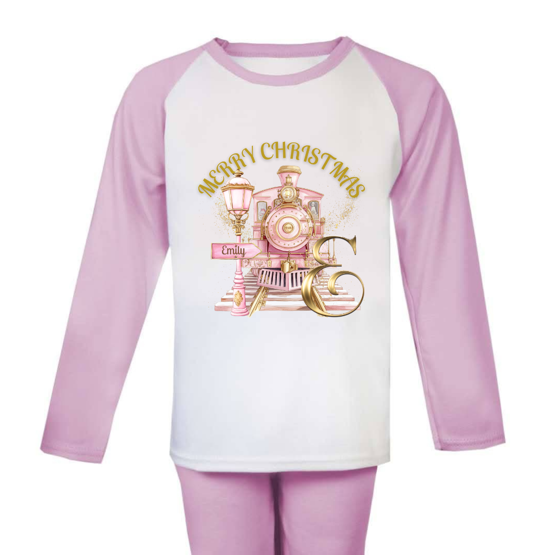 Pink Christmas Express Initial PJs