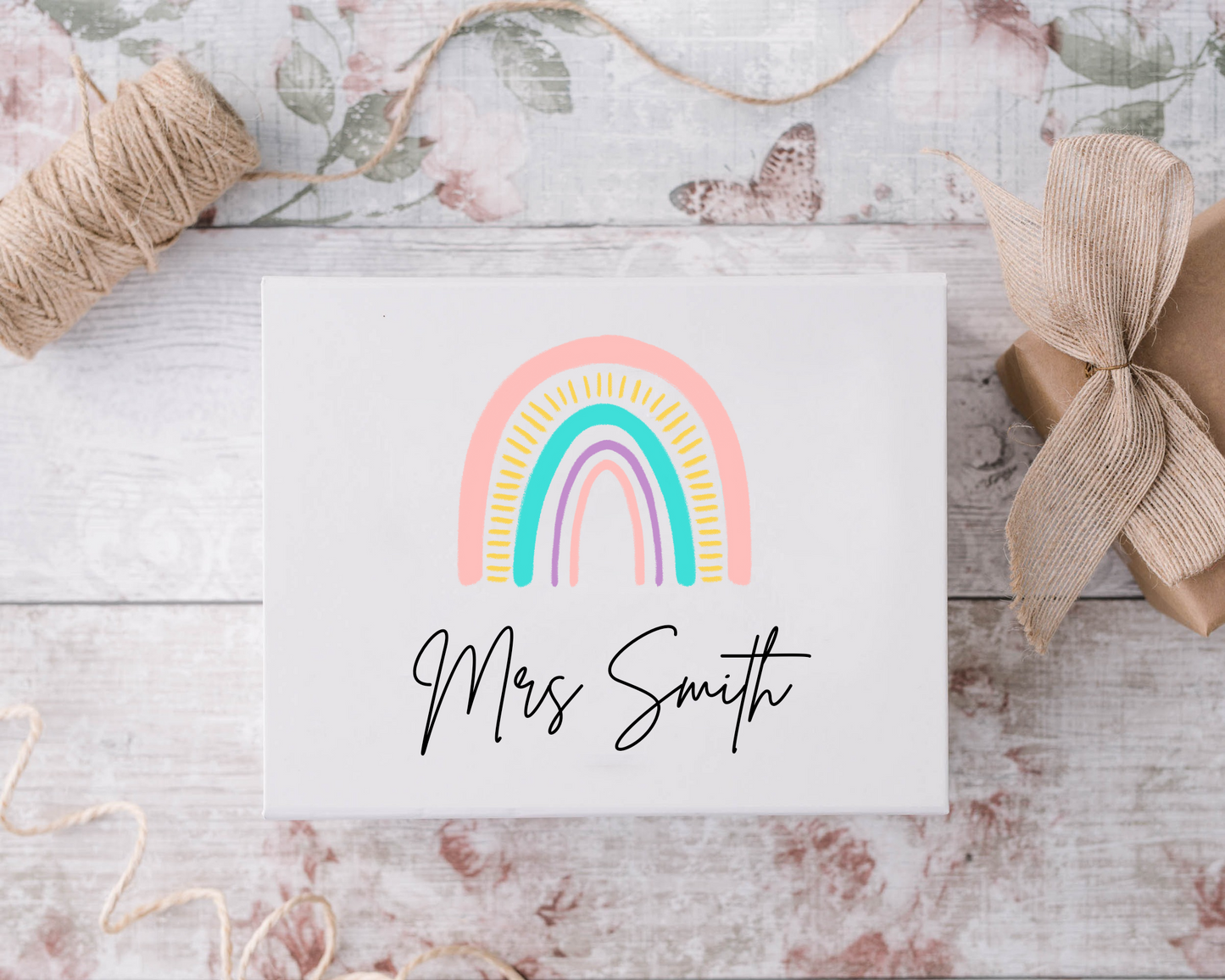 Personalised Rainbow Teacher Gift Box