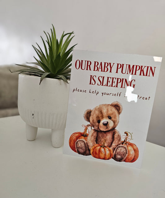 Baby Pumpkin Sleeping Sign