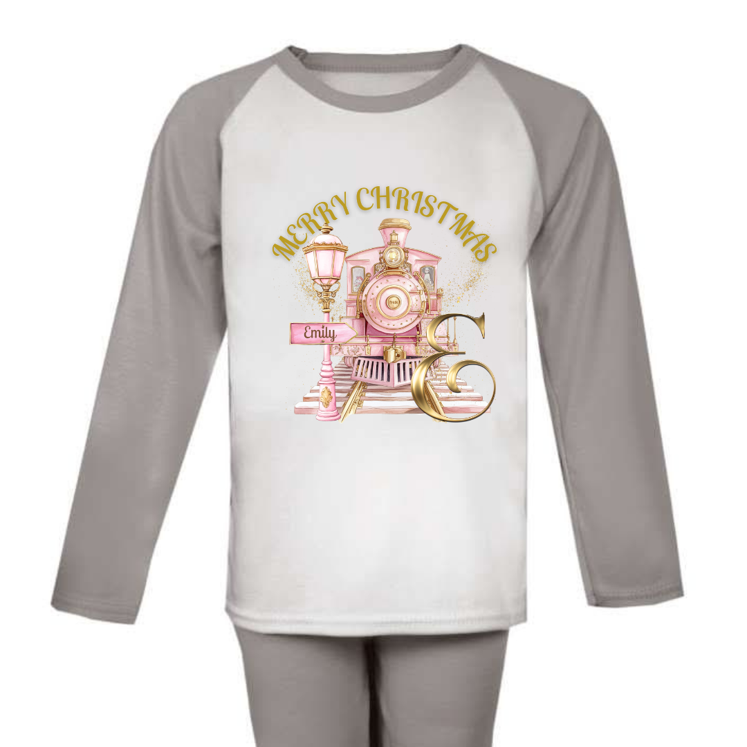 Pink Christmas Express Initial PJs