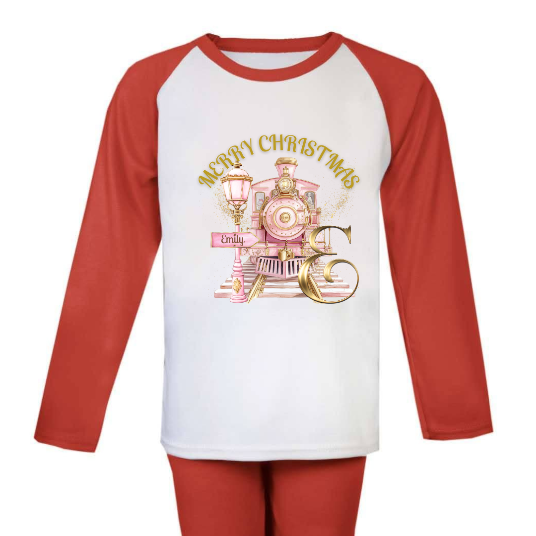 Pink Christmas Express Initial PJs