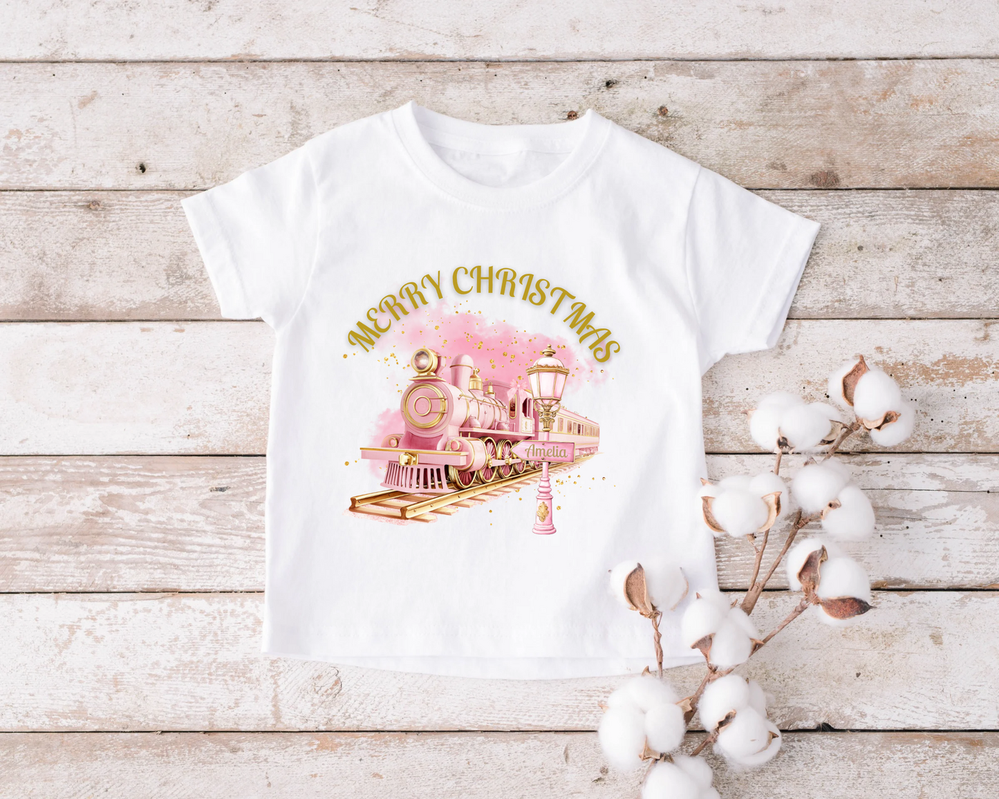 Pink Merry Christmas Tshirt