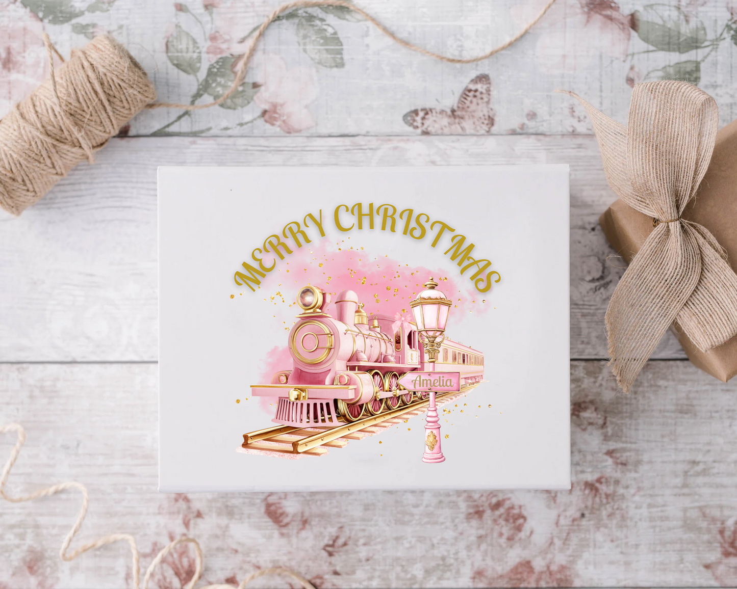 Pink Merry Christmas Express Gift Box