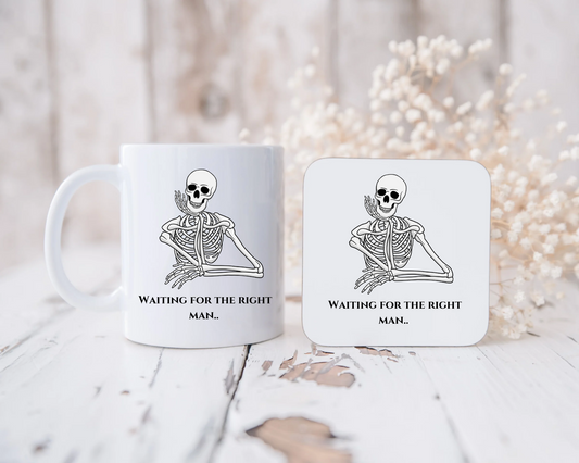 Waiting For The Right Man Mug and Coaster Set