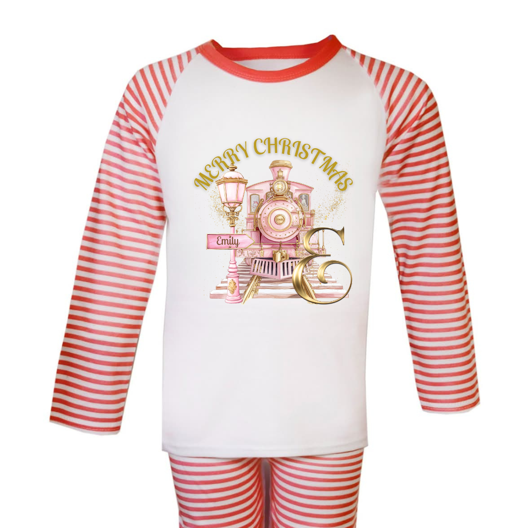 Pink Christmas Express Initial PJs