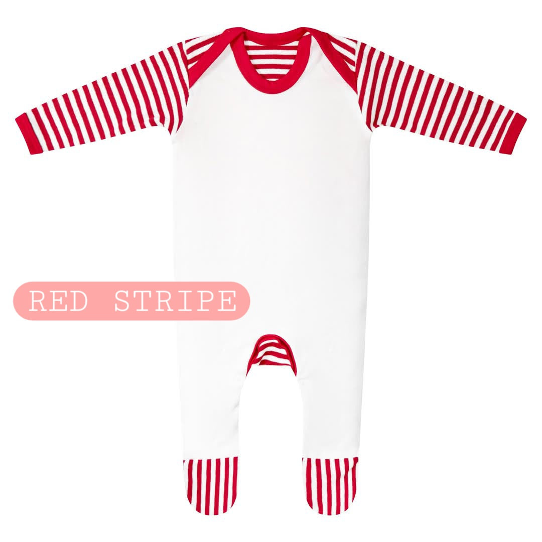 Pink Christmas Express Initial Sleepsuit