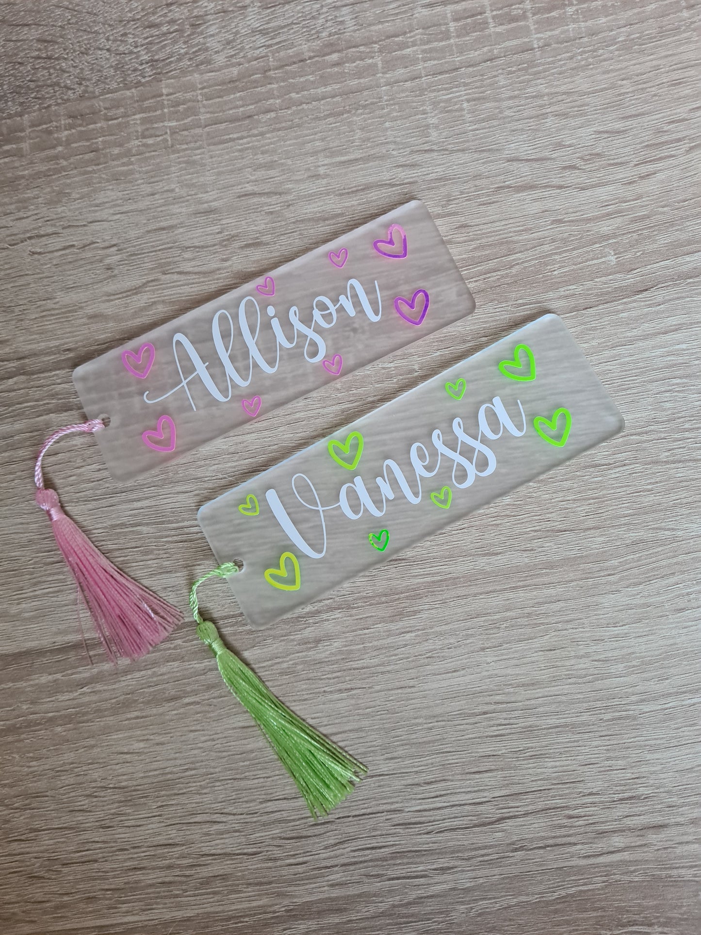 Personalised Bookmark with Hearts