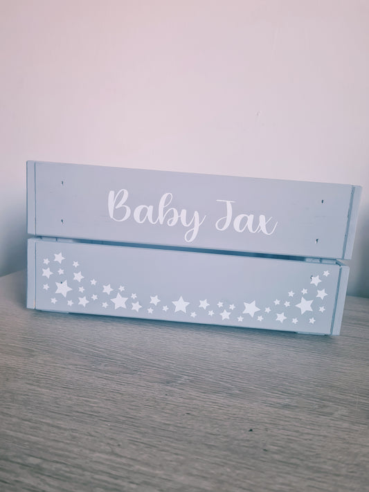 Baby Shower Crate - Baby shower hamper - baby hamper gift - gift for newborn baby - new parents - newborn gifts - hamper crate - personalised baby items - personalised baby gift - custom home decor