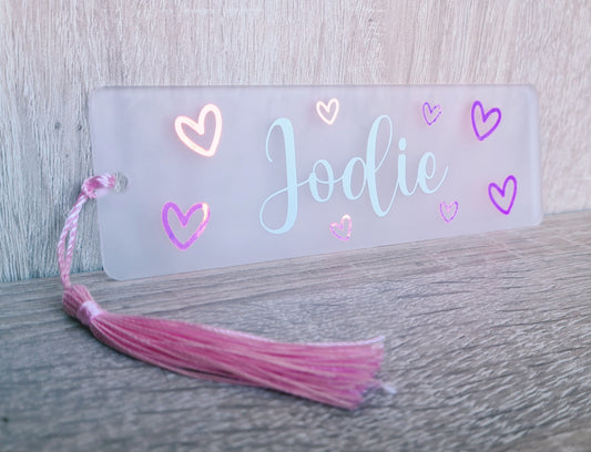 Personalised Bookmark with Hearts